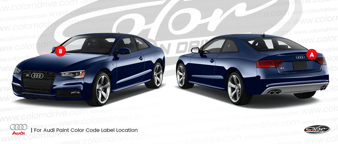 AUDI paint code label location diagram
